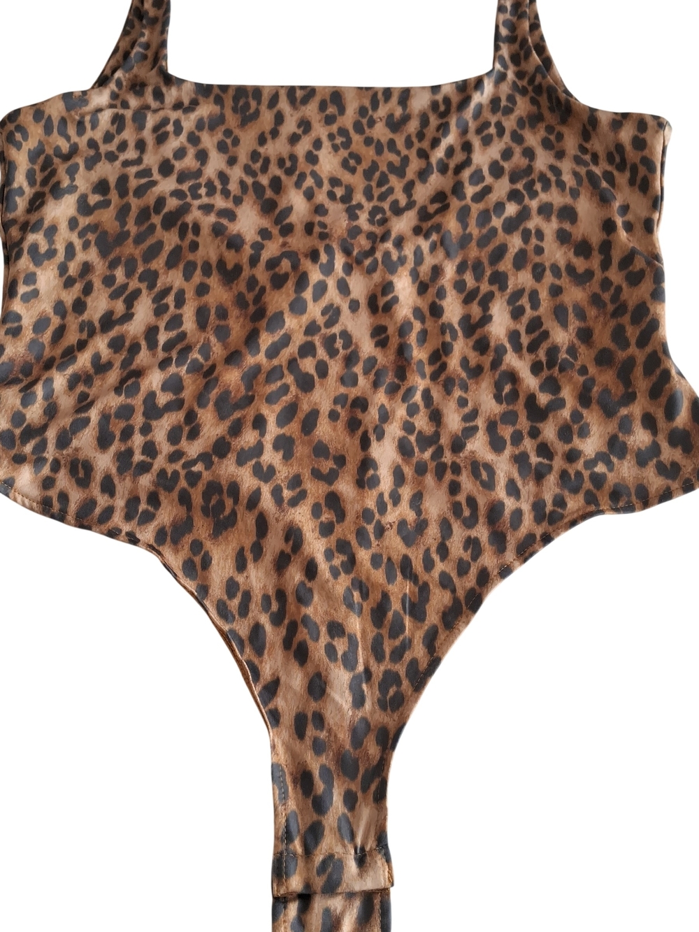 Divided Womens Leopard Print Swimsuit Strap Detail - Brown & Black NWT